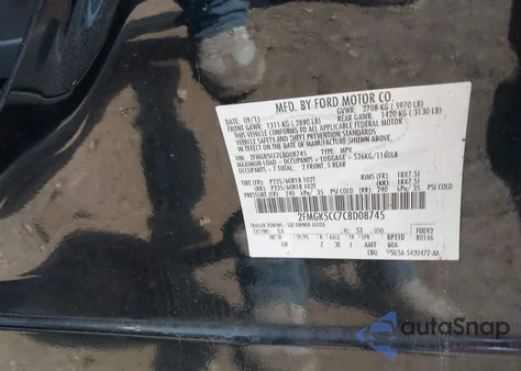 2012 Ford Flex Sel z USA, uszkodzony, nr VIN 2FMGK5CC7CBD08745